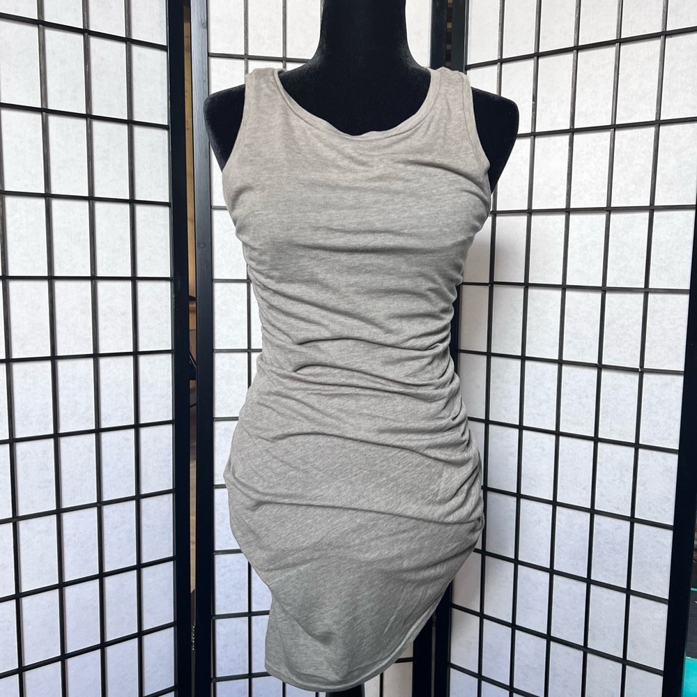 Leith ruched sleeveless dress size Small. Olive/tan color. Very good condition